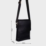  Túi đeo chéo nam Trita (Phối nắp gập thời trang RTN2D) màu đen 