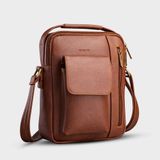  Túi Trita (Thời trang nam phối ngăn - Túi đeo chéo da RTN3BD) màu bò đậm 