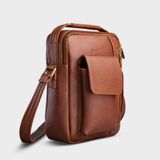  Túi Trita (Thời trang nam phối ngăn - Túi đeo chéo da RTN3BD) màu bò đậm 