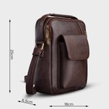  Túi Trita (Thời trang nam phối ngăn - Túi đeo chéo da RTN3N) màu nâu 