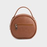  Túi Trita (Thời trang nữ form tròn viền chỉ - Túi đeo chéo da RHN164B) màu bò 