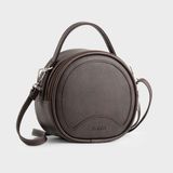  Túi Trita (Thời trang nữ form tròn viền chỉ - Túi đeo chéo da RHN164N) màu nâu 