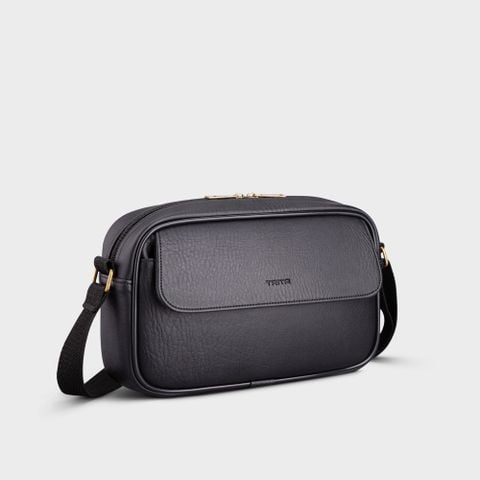  Túi Trita (Thời trang nam đa năng phối ngăn - Túi đeo chéo da RTN11D) màu đen 