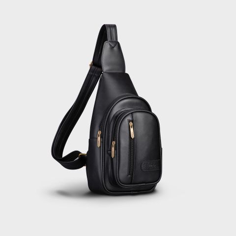  Balo Trita (Thời trang nam đi chơi - Balo đeo chéo da RBAC01D) màu đen 