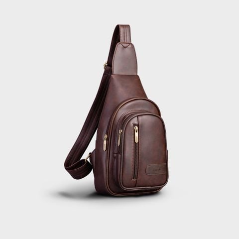  Balo Trita (Thời trang nam đi chơi - Balo đeo chéo da RBAC01N) màu nâu 