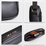  Túi Trita (Thời trang nam bo viền - Túi đeo chéo da RTN10D) màu đen 