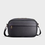  Túi Trita (Thời trang nam bo viền - Túi đeo chéo da RTN10D) màu đen 