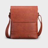  Túi Trita (Thời trang nam nắp gập - Túi đeo chéo da RTN4BD) màu bò đậm 