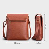  Túi Trita (Thời trang nam nắp gập - Túi đeo chéo da RTN4BD) màu bò đậm 