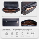  Túi Trita (Thời trang nam phối ngăn - Túi đeo chéo da RTN5D) màu đen 