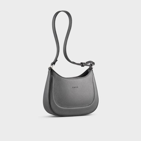 Túi đeo vai da nữ phối họa tiết viền chỉ Trita RHN256D màu đen