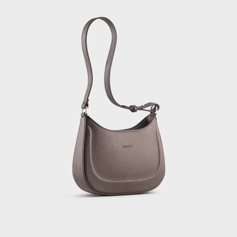 Túi đeo vai da nữ phối họa tiết viền chỉ Trita RHN256N màu nâu