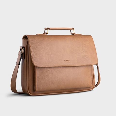  Túi Trita (Thời trang nam phối quai trên - Túi đeo chéo da RTN8BN) màu bò nhạt 