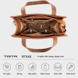  Túi Trita (Thời trang nữ kiểu dáng đơn giản cỡ trung - Túi xách da RTX45D) màu đen 
