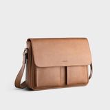  Túi Trita (Thời trang nam phối ngăn đôi - Túi đeo chéo da RTN6BN) màu bò nhạt 