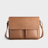  Túi Trita (Thời trang nam phối ngăn đôi - Túi đeo chéo da RTN6BN) màu bò nhạt 