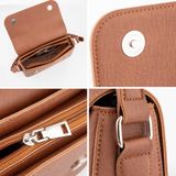  Túi Trita (Thời trang nữ dáng hộp nắp gập bo tròn viền size 23 - Túi đeo chéo da RHN162D) màu đen 