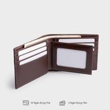  Ví nam da bò Trita (Thời trang nam dáng ngang - Ví da RVN16N) màu nâu 