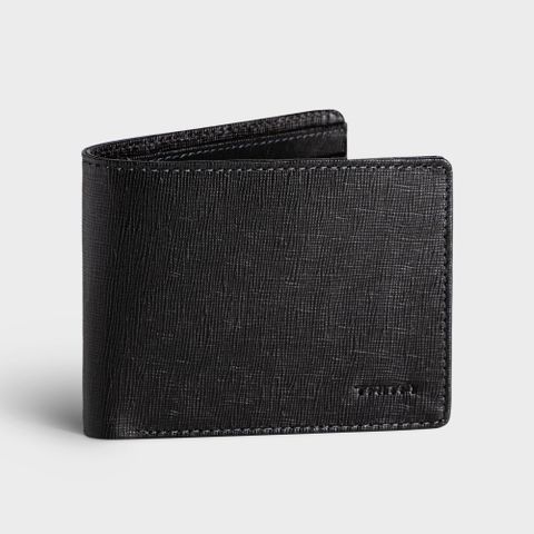  Ví nam da bò Trita (Thời trang nam dáng ngang - Ví da RVN07D) màu đen 