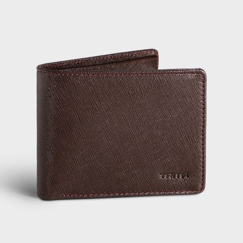  Ví nam da bò Trita (Thời trang nam gấp 2 ngang - Ví da RVN08N) màu nâu 