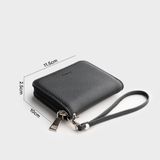  Ví Trita (Thời trang nữ dáng ngắn cầm tay phối khóa kéo - Ví da RV84D) màu đen 