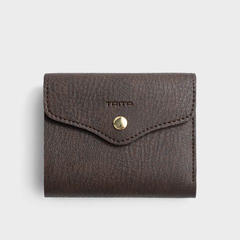 Ví da nữ gập 3 phong cách basic Trita RV59N màu nâu