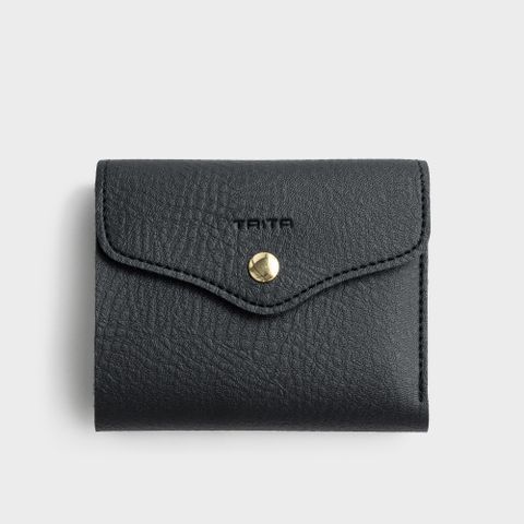 Ví da nữ gập 3 phong cách basic Trita RV59D màu đen