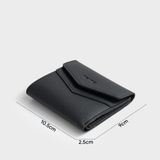  Ví Trita (Thời trang nữ nắp gập viền thoi - Ví da RV88D) màu đen 