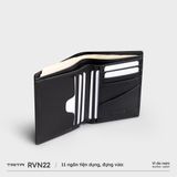  Ví nam da bò Trita (Thời trang nam dáng đứng basic - Ví da RVN22D) màu đen 