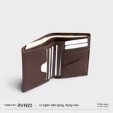  Ví nam da bò Trita (Thời trang nam dáng đứng basic - Ví da RVN22N) màu nâu 