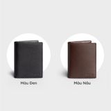  Ví nam da bò Trita (Thời trang nam dáng đứng basic - Ví da RVN22N) màu nâu 