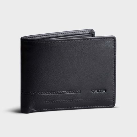  Ví nam da bò Trita (Thời trang nam họa tiết sọc chéo - Ví da RVN17D) màu đen 