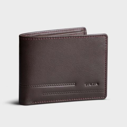  Ví nam da bò Trita (Thời trang nam họa tiết sọc chéo - Ví da RVN17N) màu nâu 