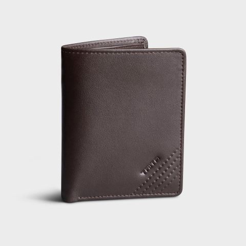  Ví nam da bò Trita (Thời trang nam dáng đứng - Ví da RVN20N) màu nâu 