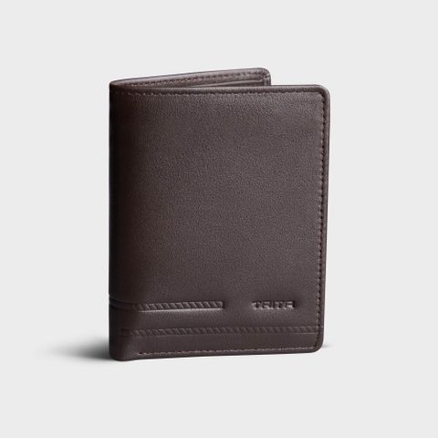  Ví nam da bò Trita (Thời trang nam dáng đứng cao cấp - Ví da RVN18N) màu nâu 