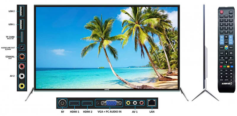 Smart Tivi Asanzo 65 Inch 65SK900 (kính cường lực)