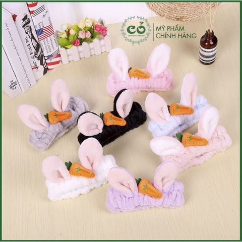 Băng đô rửa mặt tai thỏ cà rốt