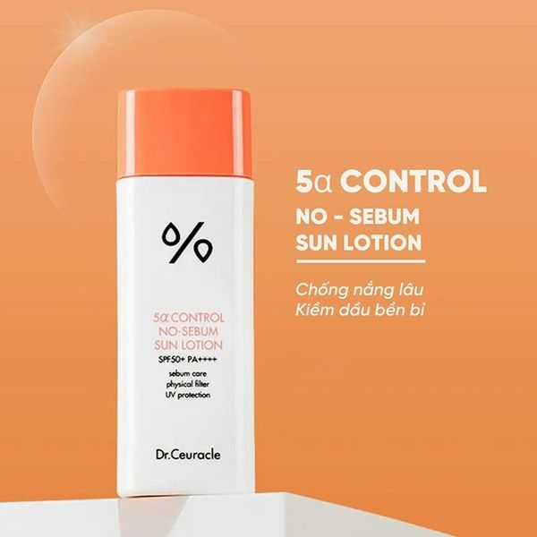 Kem chống nắng Dr.Ceuracle 5alpha Control No sebum Sun Lotion 50ml