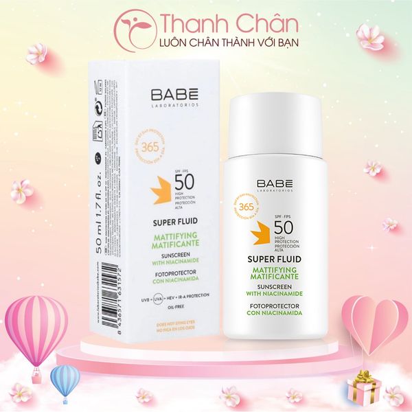Kem chống nắng BABE Super Fluid Mattifying sunscreen 50ml