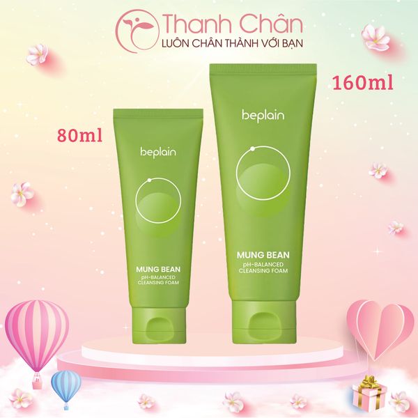 Sữa rửa mặt Beplain Mung Bean pH-Balanced Cleansing Foam 80ml/160ml