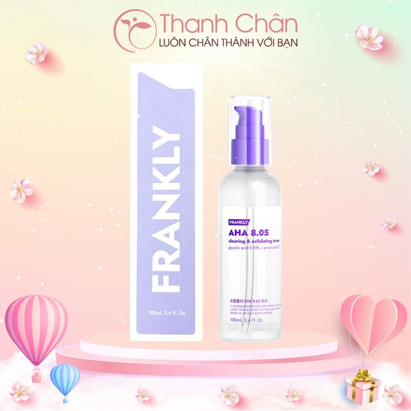 Toner tẩy tế bào chết hóa học Frankly AHA Toner 100ml