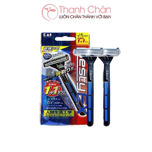 Dao Cạo Râu Nam Kai Besty Hai Lưỡi Kép ( Set 2 Dao)