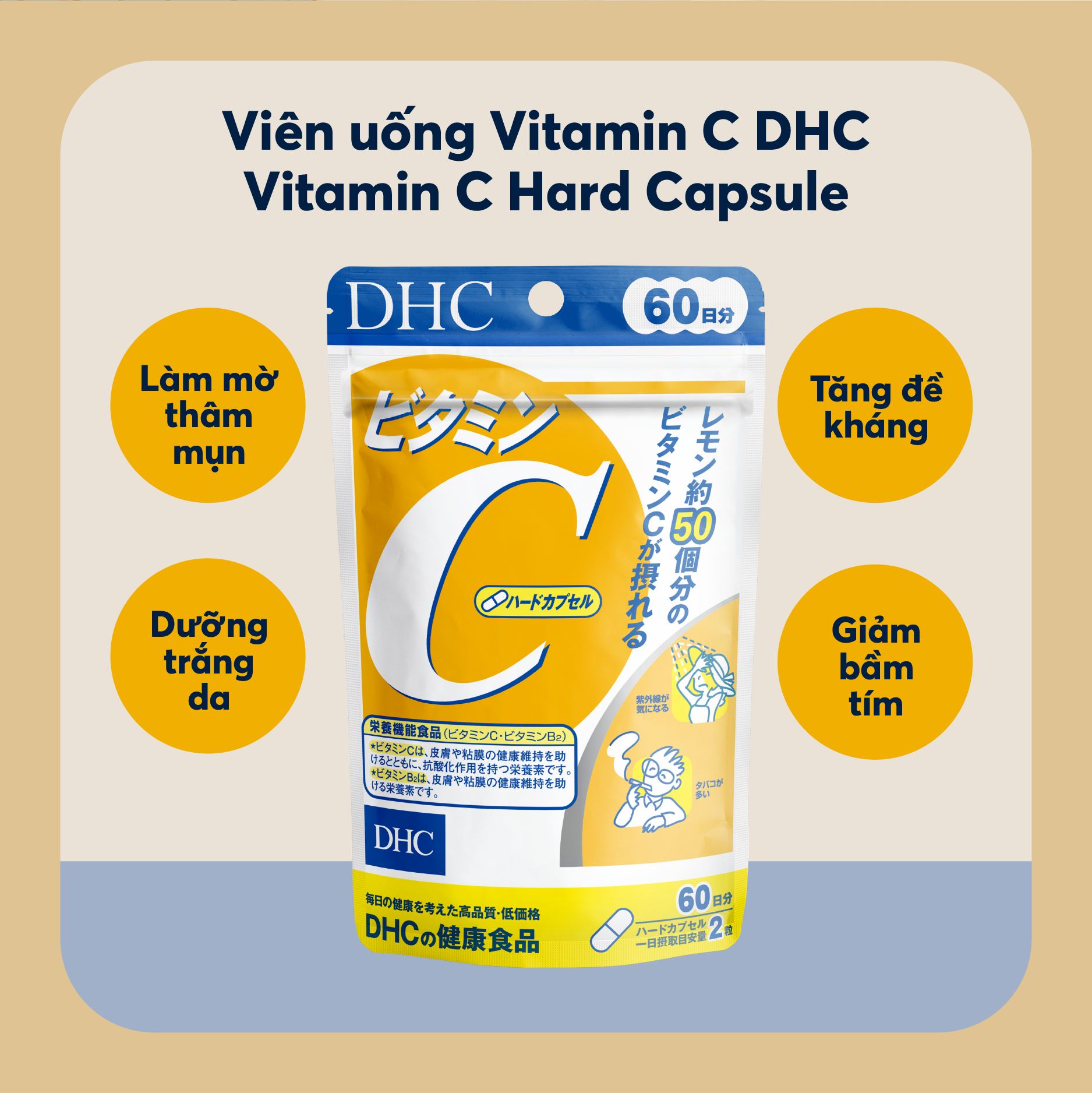 Viên uống DHC Bổ sung Vitamin C Nhật Bản Thanh Chân Cosmetics cửa hàng mỹ  phẩm chính hãng