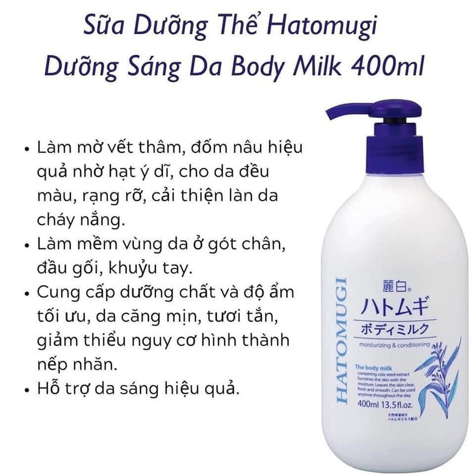 Sữa Dưỡng Thể Dưỡng Sáng Da Nhật Bản Hatomugi Moisturizing & Condition  Thanh Chân Cosmetics cửa hàng mỹ phẩm chính hãng