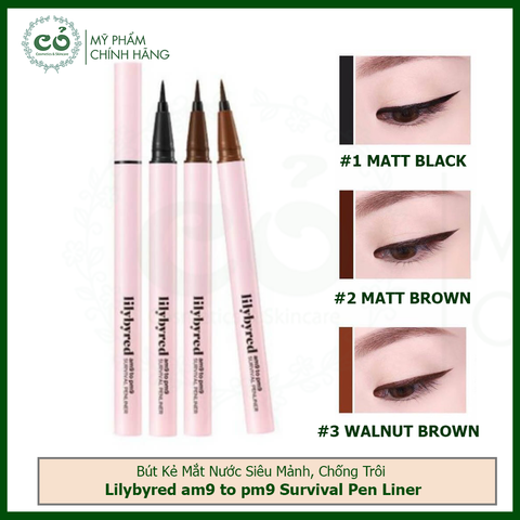 Bút Kẻ Mắt Nước Siêu Mảnh Lilybyred am9 to pm9 Survival Pen Liner