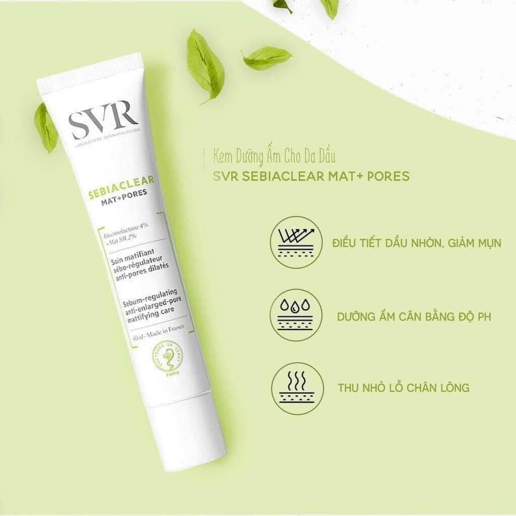 Kem dưỡng da làm giảm mụn SVR SEBIACLEAR Mat + Pores 40ml Thanh Chân Cosmetics cửa hàng mỹ phẩm chính hãng