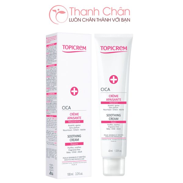 Kem dưỡng phục hồi và làm êm dịu da - TOPICREM Cica Soothing Cream 40ml