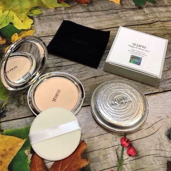 Phấn phủ cao cấp chính hãng siêu mịn Geo Sempre Happy & Please Pact 22g