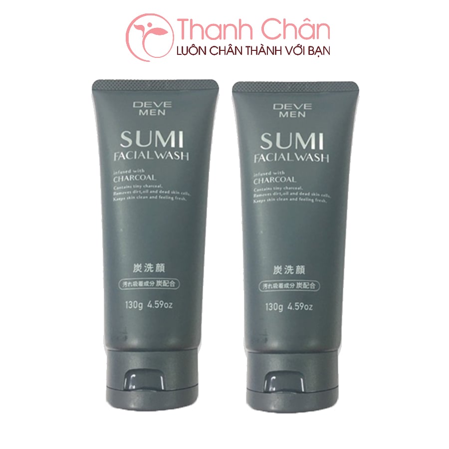 Sữa Rửa Mặt Deve Men Sumi Facial Wash Than Hoạt Tính Charcoal Dành Cho Nam (130g)