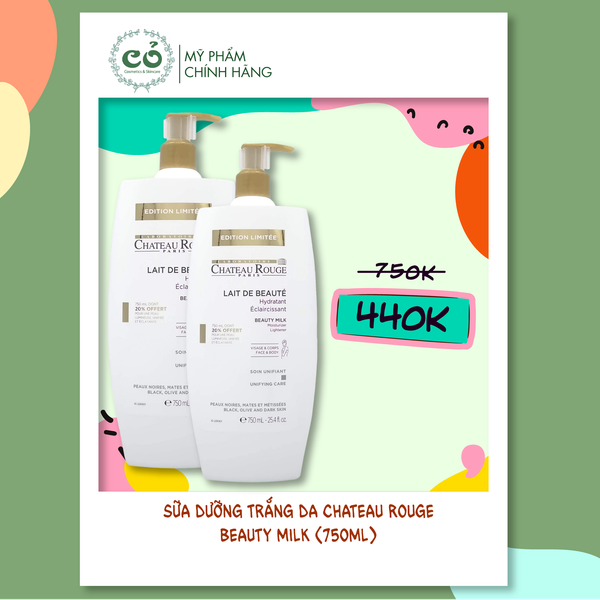 Sữa Dưỡng Trắng Da Chateau Rouge Beauty Milk (750ml)